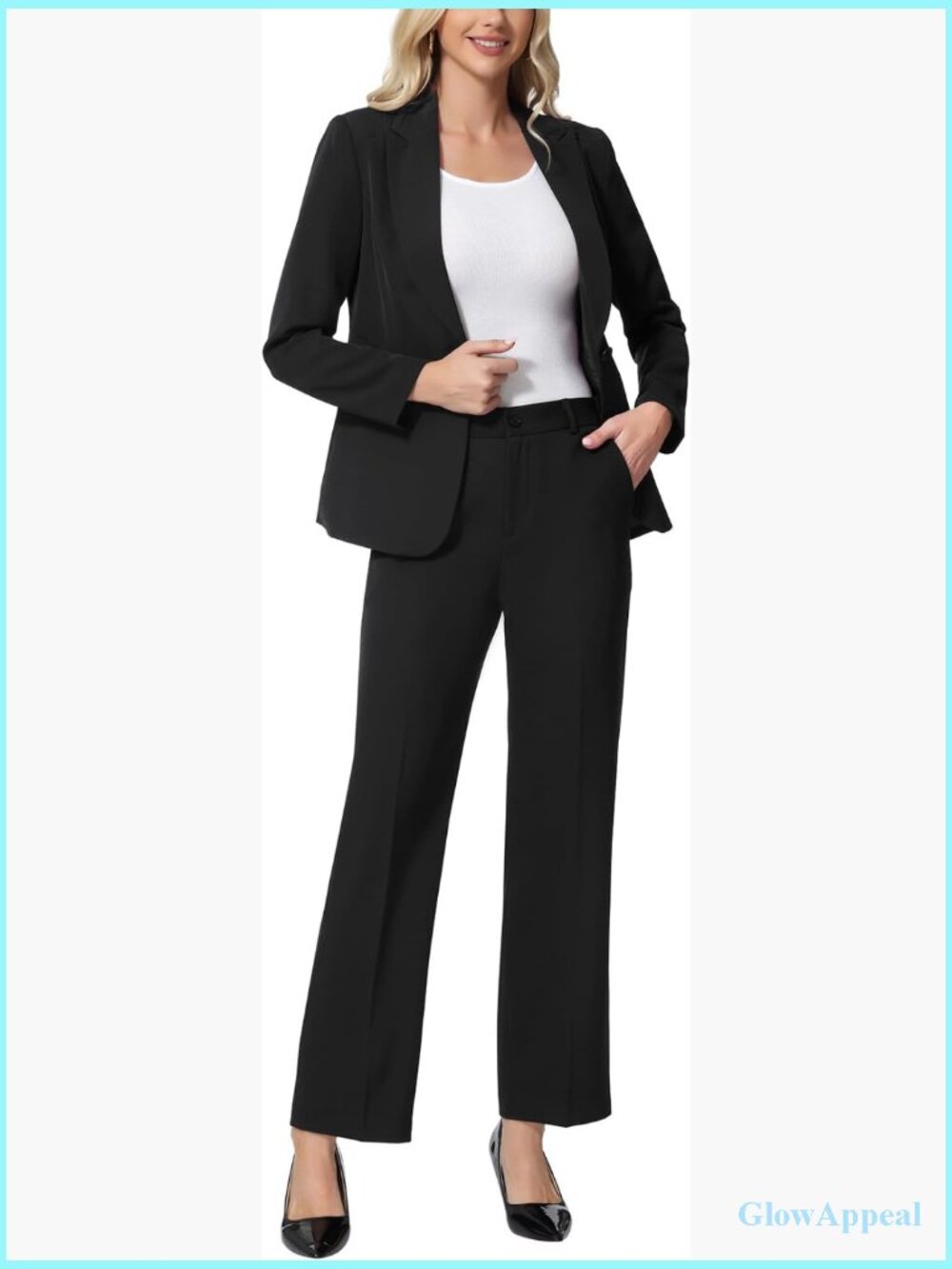 Women's 2 Piece Pantsuit Set Business Blazer Suit Peak Lapel Work Office